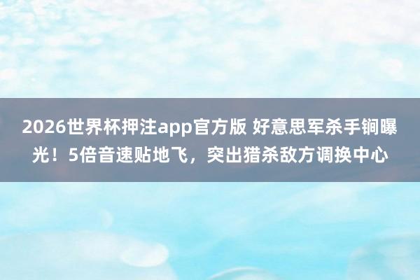 2026世界杯押注app官方版 好意思军杀手锏曝光！5倍音速贴地飞，突出猎杀敌方调换中心
