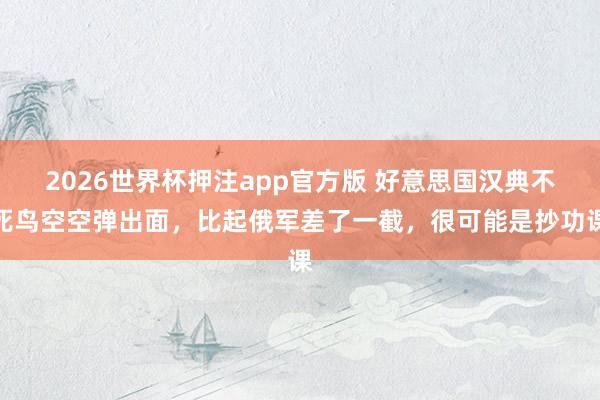 2026世界杯押注app官方版 好意思国汉典不死鸟空空弹出面，比起俄军差了一截，很可能是抄功课