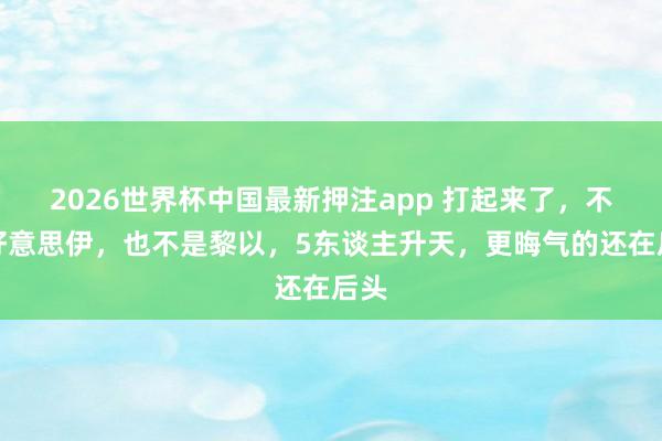 2026世界杯中国最新押注app 打起来了，不是好意思伊，也不是黎以，5东谈主升天，更晦气的还在后头