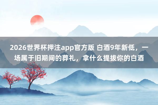 2026世界杯押注app官方版 白酒9年新低，一场属于旧期间的葬礼，拿什么提拔你的白酒