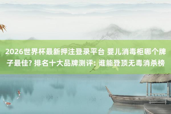 2026世界杯最新押注登录平台 婴儿消毒柜哪个牌子最佳? 排名十大品牌测评: 谁能登顶无毒消杀榜