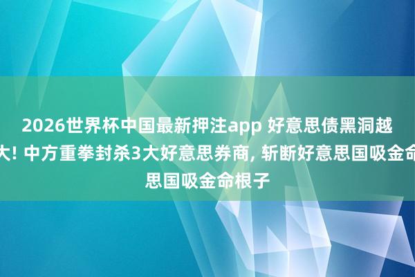 2026世界杯中国最新押注app 好意思债黑洞越滚越大! 中方重拳封杀3大好意思券商, 斩断好意思国吸金命根子