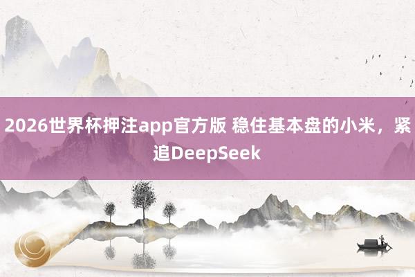 2026世界杯押注app官方版 稳住基本盘的小米，紧追DeepSeek