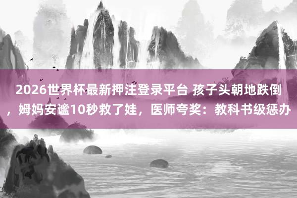 2026世界杯最新押注登录平台 孩子头朝地跌倒，姆妈安谧10秒救了娃，医师夸奖：教科书级惩办