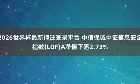2026世界杯最新押注登录平台 中信保诚中证信息安全指数(LOF)A净值下落2.73%