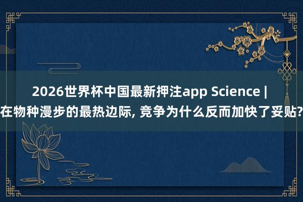 2026世界杯中国最新押注app Science | 在物种漫步的最热边际, 竞争为什么反而加快了妥贴?