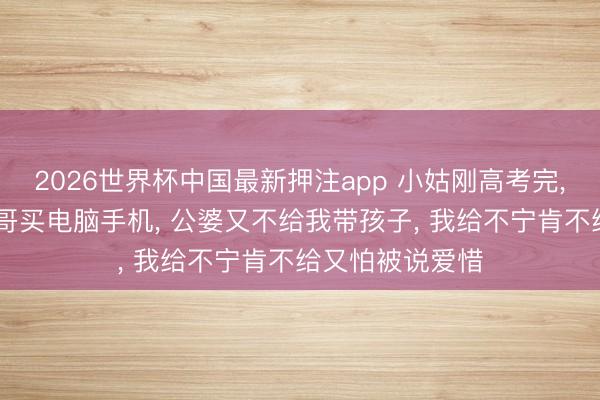 2026世界杯中国最新押注app 小姑刚高考完， 就列清单让她哥买电脑手机， 公婆又不给我带孩子， 我给不宁肯不给又怕被说爱惜