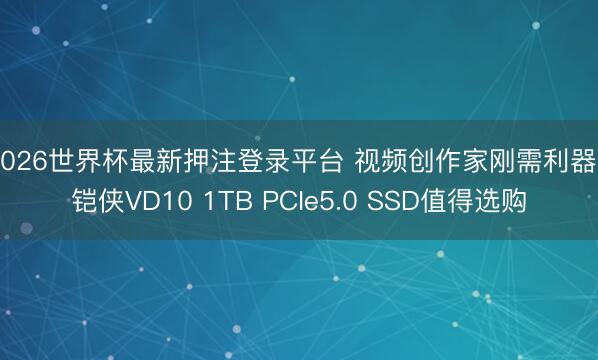 2026世界杯最新押注登录平台 视频创作家刚需利器! 铠侠VD10 1TB PCIe5.0 SSD值得选购