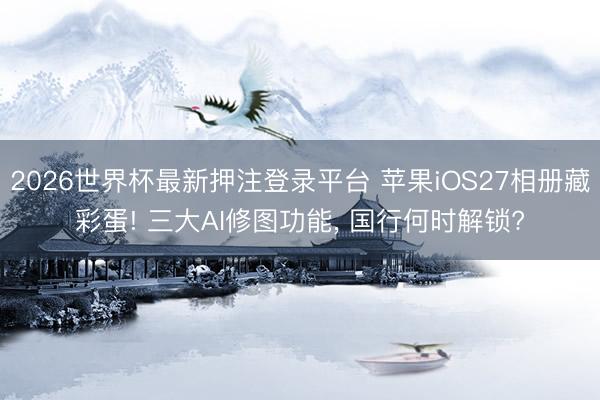 2026世界杯最新押注登录平台 苹果iOS27相册藏彩蛋! 三大AI修图功能， 国行何时解锁?