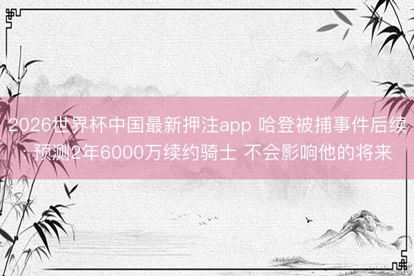 2026世界杯中国最新押注app 哈登被捕事件后续: 预测2年6000万续约骑士 不会影响他的将来