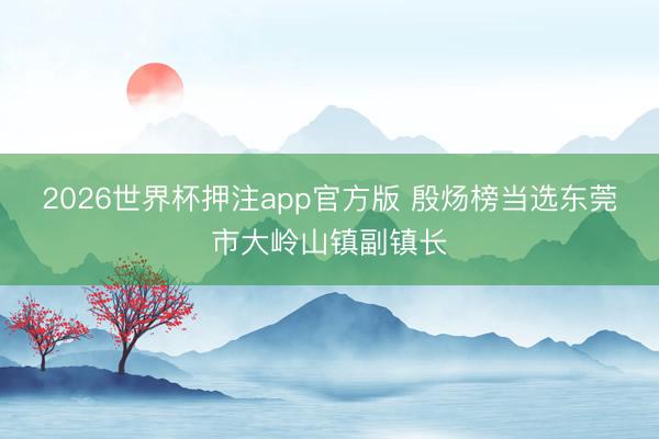 2026世界杯押注app官方版 殷炀榜当选东莞市大岭山镇副镇长